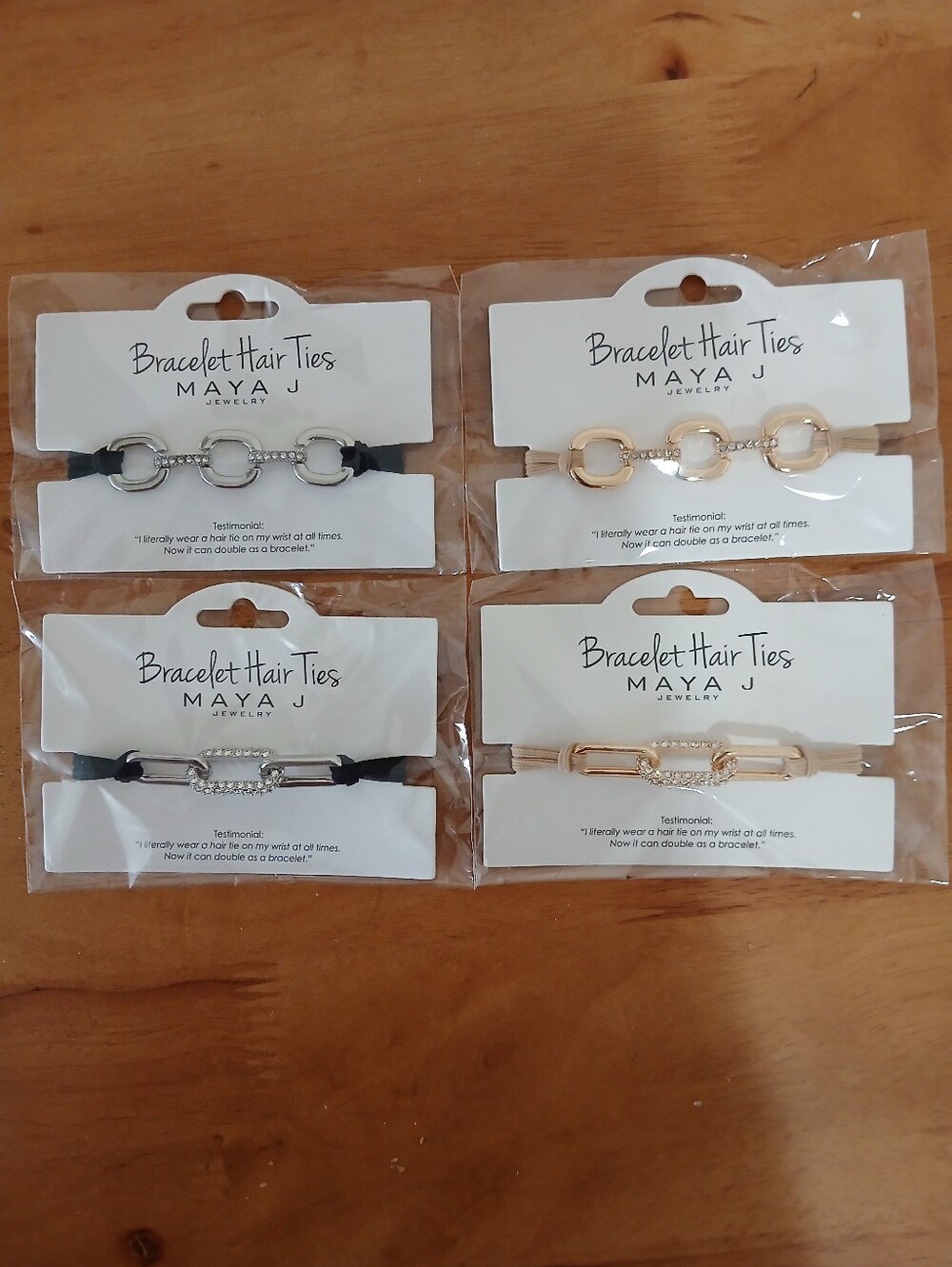 Maya Bracelet Hair Tie - Gold and Silver Chain Accent With Swarovski Crystals